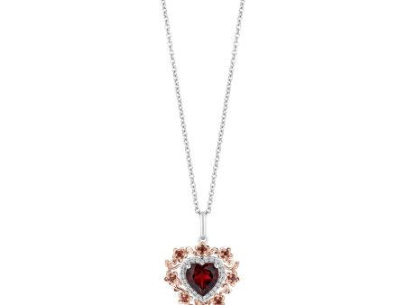 Enchanted Disney Fine Jewelry 14K Rose Gold over Sterling Silver with 1 10 CTTW Diamond and Red Garnet Snow White 85th Anniversary Collector’s Edition Pendant Necklace Online