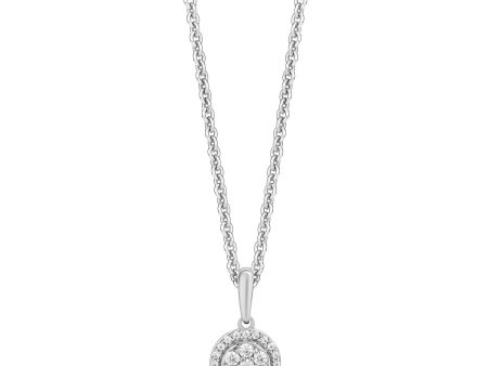 Enchanted Disney Fine Jewelry Sterling Silver and 10K Rose Gold with 1 6 CTTW Diamonds Belle Pendant Necklace Hot on Sale