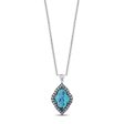 Enchanted Disney Fine Jewelry Black Rhodium Over Sterling Silver 1 3 CTTW Diamond and Special Cut Swiss Blue Topaz Jasmine Necklace For Discount