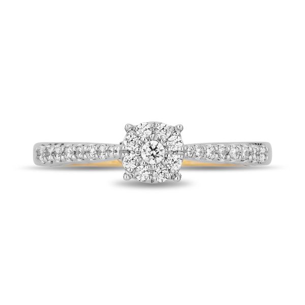 Enchanted Disney Fine Jewelry 10K White Gold and Yellow Gold with 1 3 CTTW Diamonds Rapunzel Engagement Ring on Sale