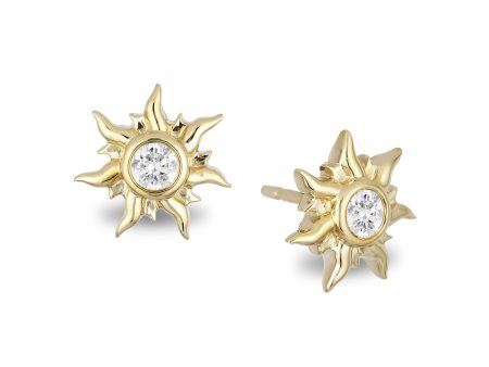 Enchanted Disney Fine Jewelry 10K Yellow Gold 1 10 CTTW Rapunzel Sun Blaze Earrings Discount