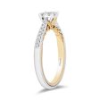 Enchanted Disney Fine Jewelry 10K White Gold and Yellow Gold with 1 3 CTTW Diamonds Rapunzel Engagement Ring on Sale