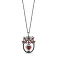 Enchanted Disney Fine Jewelry Black Rhodium Over Sterling Silver with 1 4 CTTW White and Black Diamonds and Garnet Evil Queen Dark Woods Pendant Necklace Online now