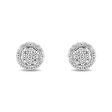 Enchanted Disney Fine Jewelry Sterling Silver and 10K Rose Gold with 1 6 CTTW Diamonds Belle Stud Earrings For Discount