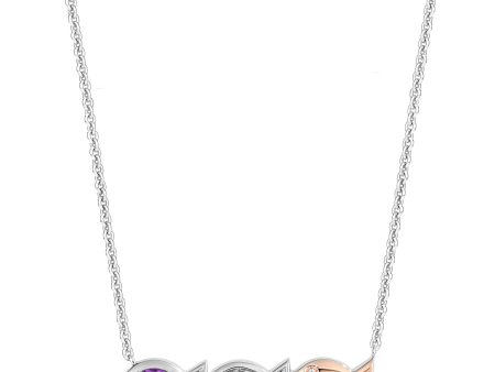 Enchanted Disney Fine Jewelry 14K Rose Gold Over Sterling Silver with 1 20 CTTW Diamond and Amethyst Ariel Pendant Necklace Supply