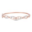 Enchanted Disney Fine Jewelry 14K Rose Gold Over Sterling Silver with 1 3 CTTW Diamonds Rapunzel Bangle Hot on Sale