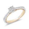 Enchanted Disney Fine Jewelry 10K White Gold and Yellow Gold with 1 3 CTTW Diamonds Rapunzel Engagement Ring on Sale