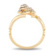 Enchanted Disney Fine Jewelry 10K Yellow Gold with 1 10 CTTW Diamonds Belle Rose Ring Sale