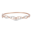 Enchanted Disney Fine Jewelry 14K Rose Gold Over Sterling Silver with 1 3 CTTW Diamonds Rapunzel Bangle Hot on Sale