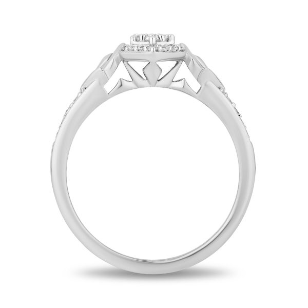 Enchanted Disney Fine Jewelry 14K White Gold with  1 3 CTTW Diamonds Elsa Engagement Ring For Discount