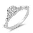 Enchanted Disney Fine Jewelry 14K White Gold and Rose Gold with  1 3 CTTW Diamonds Snow White Engagement Ring Fashion