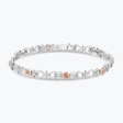 Enchanted Disney Fine Jewelry 14K Rose Gold Over Sterling Silver with 1 10 CTTW Diamonds Belle Bracelet For Discount