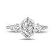 Enchanted Disney Fine Jewelry 14K White Gold with  1 3 CTTW Diamonds Elsa Engagement Ring For Discount