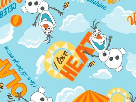 Disney Frozen Olaf Chilling in the Sunshine Fabric by the yard Supply