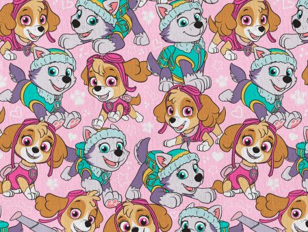 Nickelodeon Paw Patrol Alpha Packed Pink Fabric by the yard For Discount