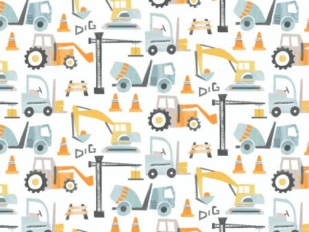 Stella-1620 Construction Trucks Fabric by the yard Discount