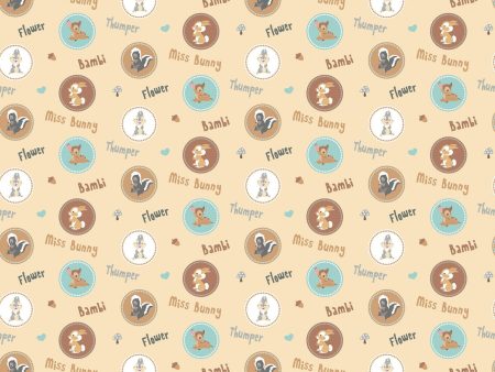 Disney Bambi Thumper Character Badges Fabric by the yard Online