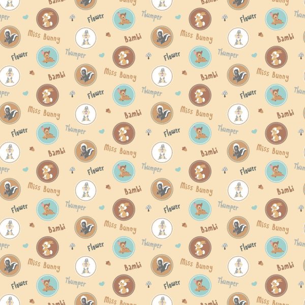 Disney Bambi Thumper Character Badges Fabric by the yard Online