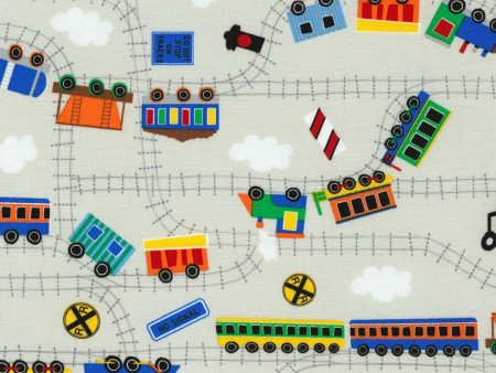 Trains Fabric by the yard Fashion