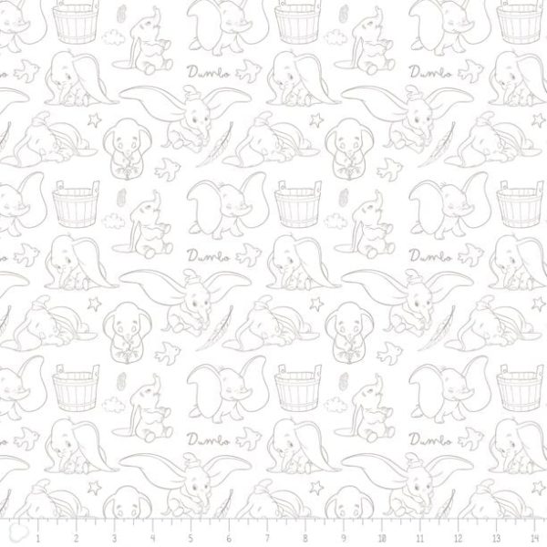 Disney Dumbo Elephant Outline Fabric by the yard Online