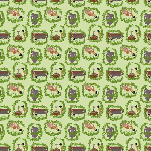 Disney Jungle Book Baloo Kaa and Mowgli Fabric by the yard Cheap