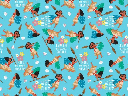 Disney Princess Moana True To Your Heart Fabric by the yard Supply