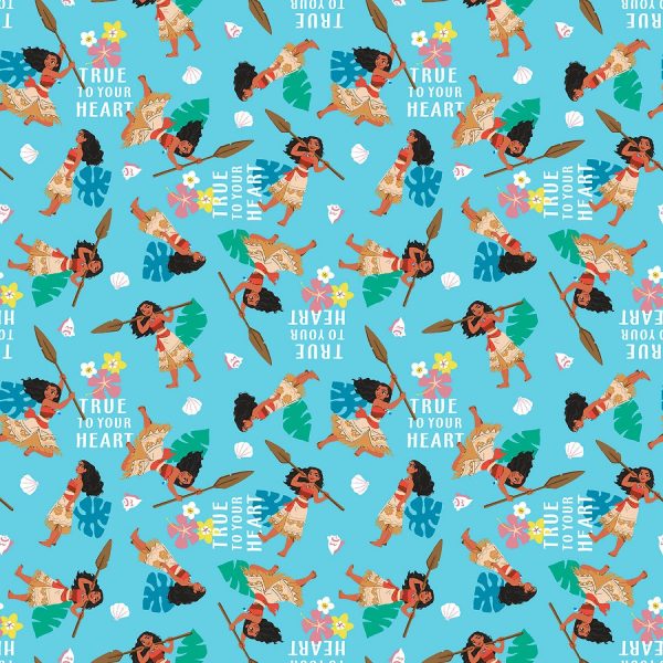 Disney Princess Moana True To Your Heart Fabric by the yard Supply