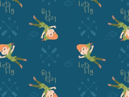 Peter Pan and Tinker Bell Let s Fly Fabric by the yard For Cheap