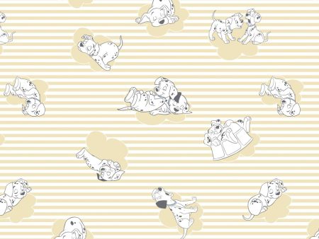 Disney 101 Dalmatians Stripes and Clouds Fabric by the yard Online now