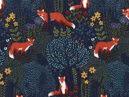 Nite Foxes Fabric by the yard on Sale