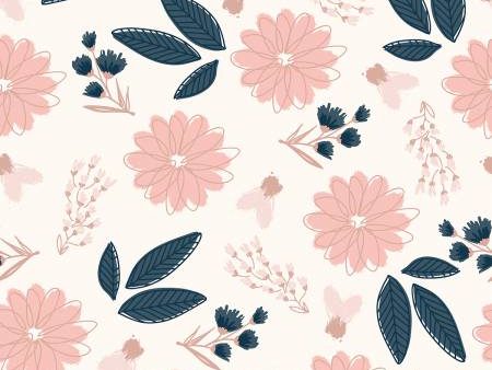 Blush by Jen Allyson Floral Daisy Fabric by the yard Supply