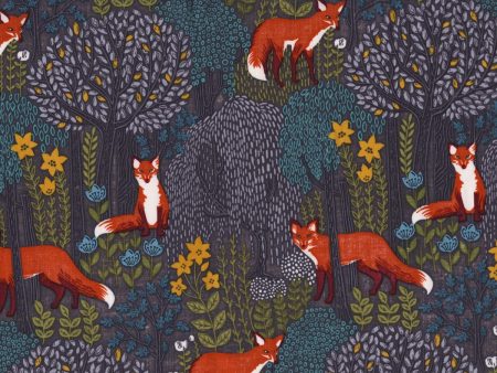 Dusk Foxes Fabric by the yard Hot on Sale