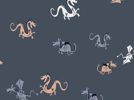 Gunmetal Dragons Fabric by the yard Online Hot Sale