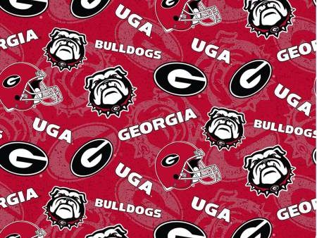 NCAA Georgia Tone on Tone Cotton Fabric by the yard Supply