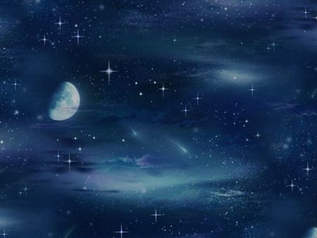 Landscape Medley Stars Moon Fabric by the yard For Sale