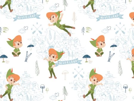 Peter Pan and Tinker Bell Neverland Adventures Fabric by the yard Cheap