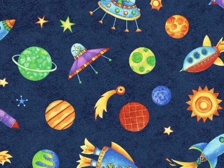 Super Spacey Stars and Planets Fabric by the yard Supply