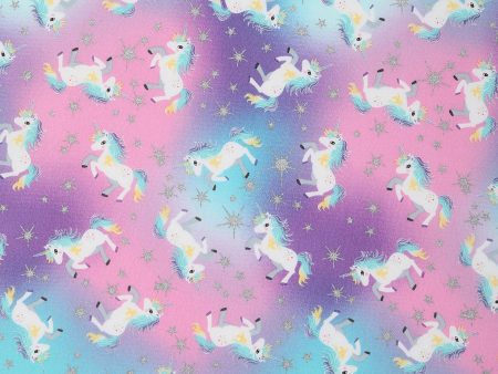 Unicorns and Stars Glitter Fabric by the yard Online