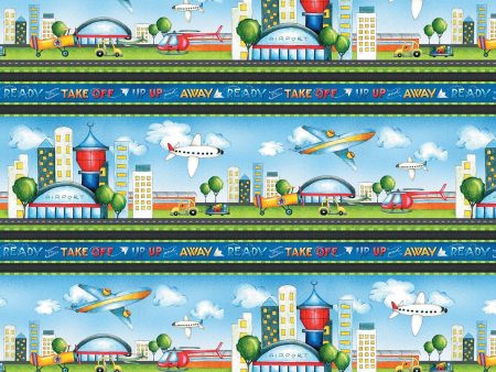 Ready for Takeoff Planes Airport Fabric by the yard Online