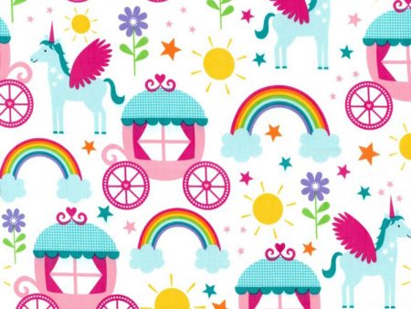 Rainbows and Unicorns Fabric by the yard Sale