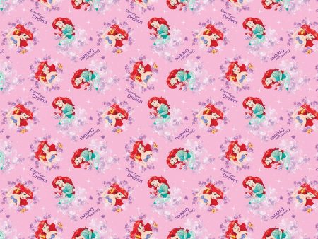 Disney Princess Little Mermaid Ariel Discover Your Friends Fabric by the yard For Discount