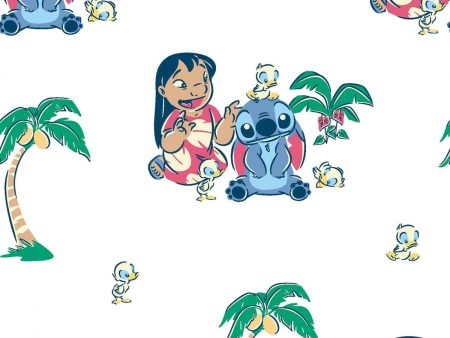 Disney Lilo and Stitch with Friends Fabric by the yard For Cheap