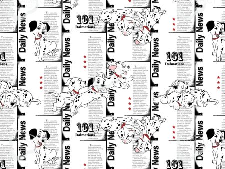 Disney 101 Dalmatians Family Daily News Fabric by the yard Discount