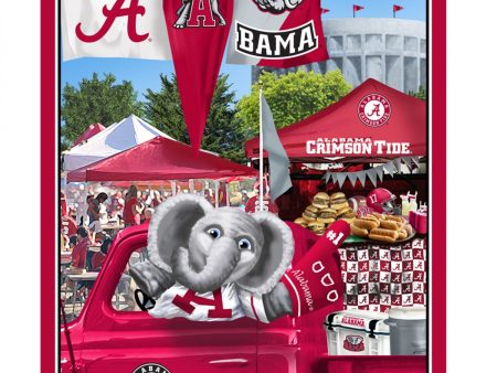 Alabama Crimson Tide Tailgate Panel 36in x 44in Digitally Printed Fabric by the yard Online Sale