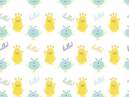 Cutest Little Monster Space Fabric by the yard For Cheap