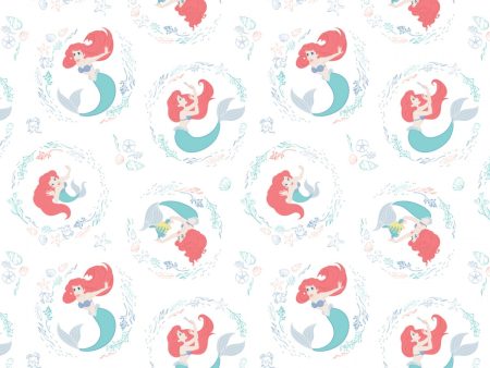 Disney Princess Little Mermaid Ariel Swirl Fabric by the yard Online now