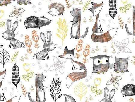 Just Friends Animal Allover Woodland Fabric by the yard Sale