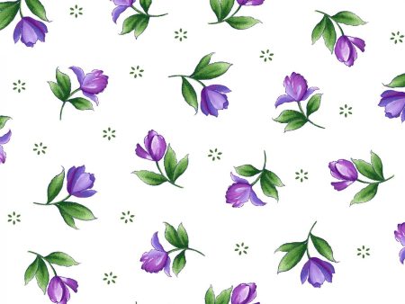 Catalina Ultra Violet Floral Lilac Tulip Fabric by the yard on Sale