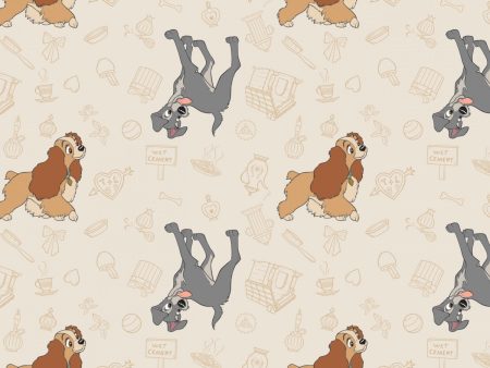 Disney Lady and The Tramp Home Sweet Home Fabric by the yard Fashion