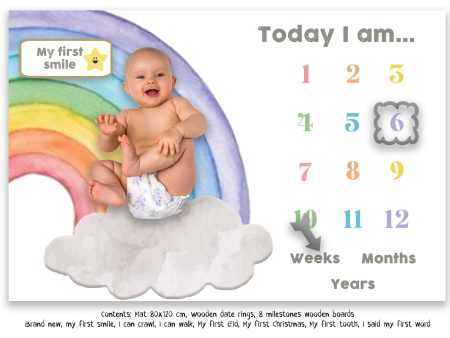 Baby milestone pictures mat set (Rainbow) Cheap